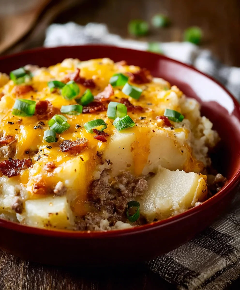 Slow Cooker Cowboy Beef Potato Casserole