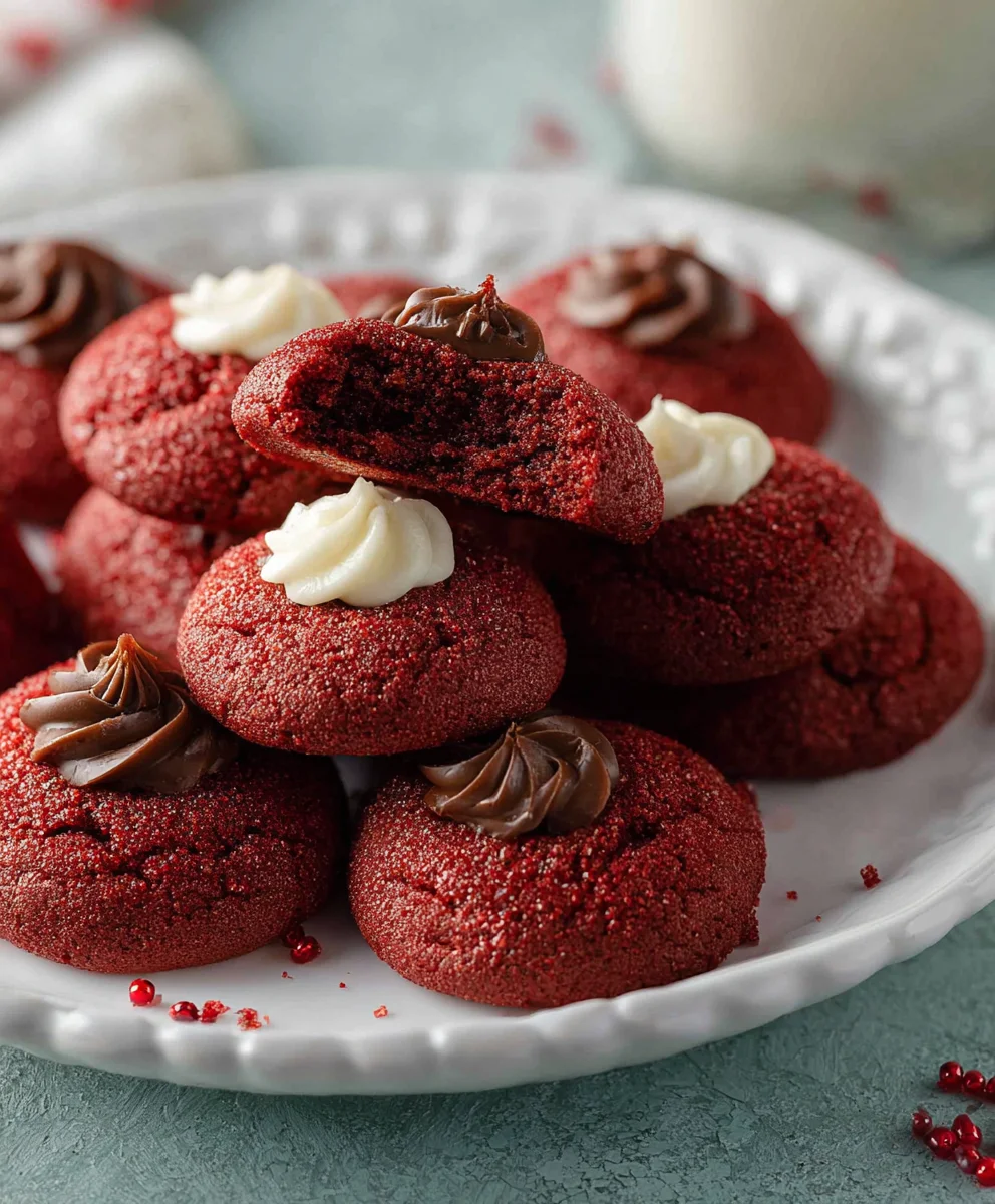Hershey's Red Velvet Blossoms- Easy Holiday Cookies