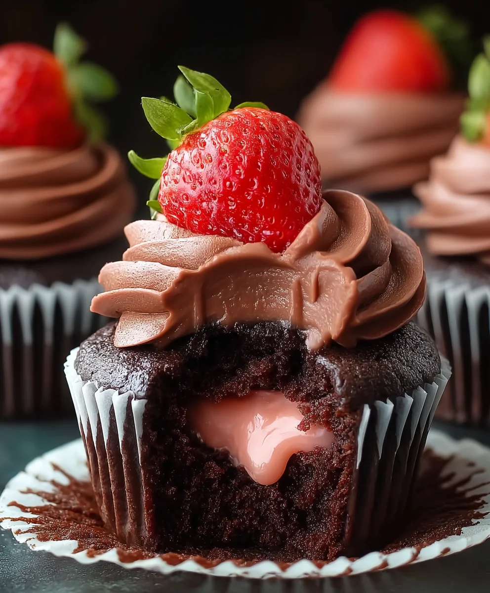 Decadent Chocolate Strawberry Cupcakes Recipe