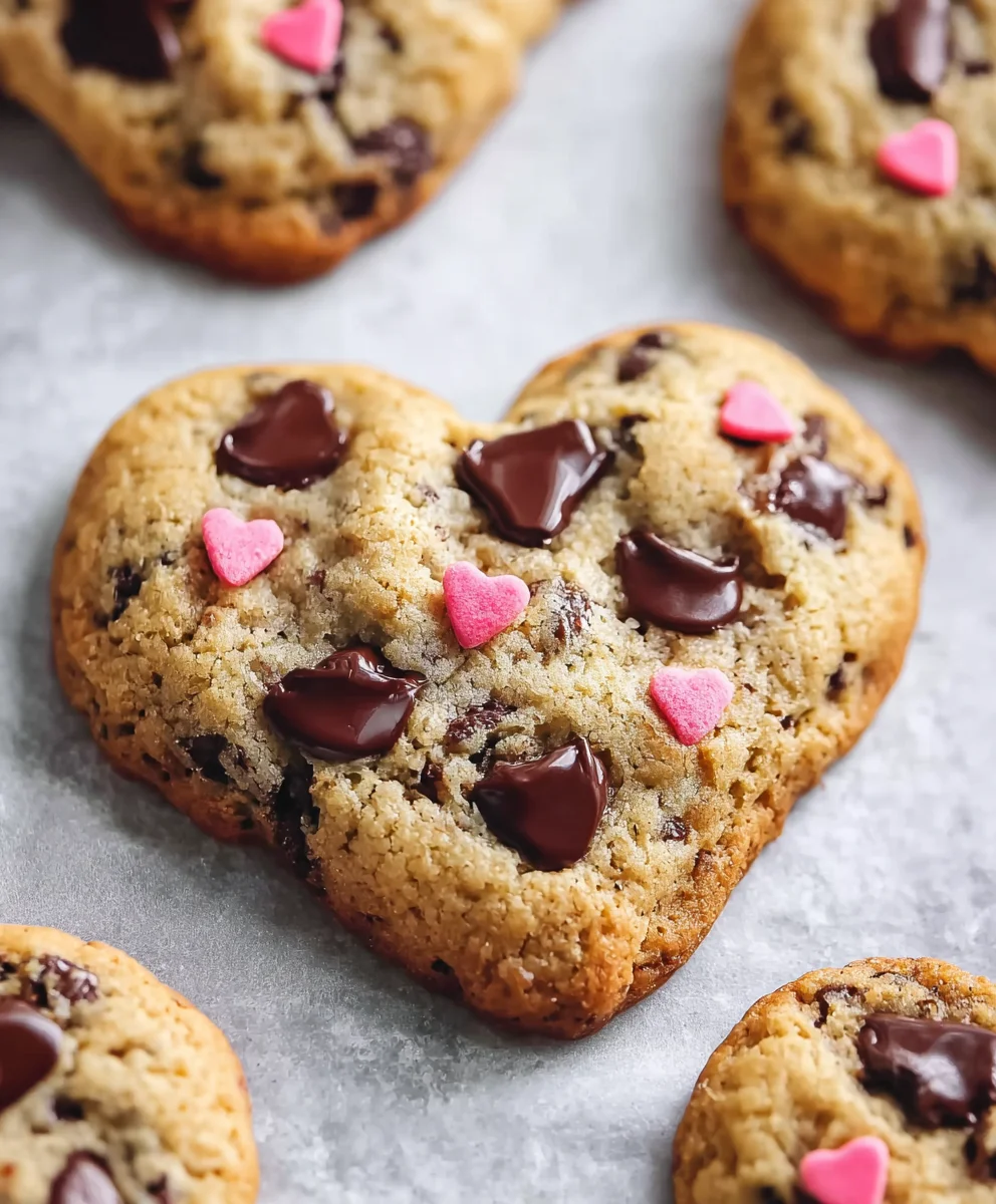 Heart-Shaped Chocolate Chip Cookies-Easy Recipe