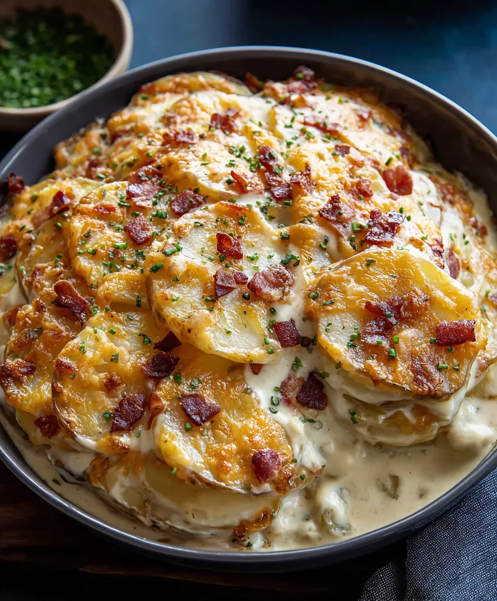 Best Loaded Scalloped Potatoes-Creamy Beef Delight