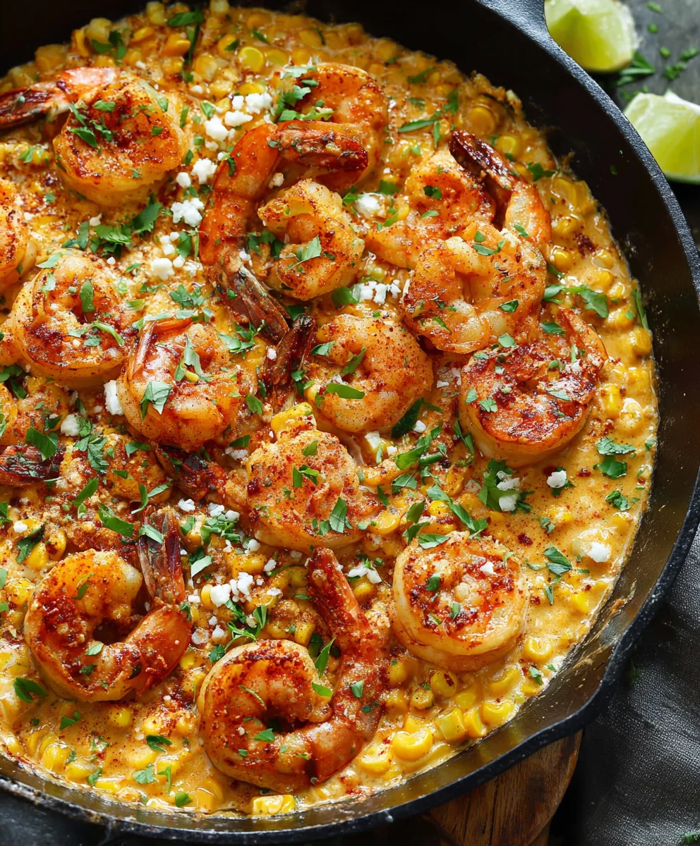 One-Pan Shrimp Creamed Corn - Quick Dinner Recipe
