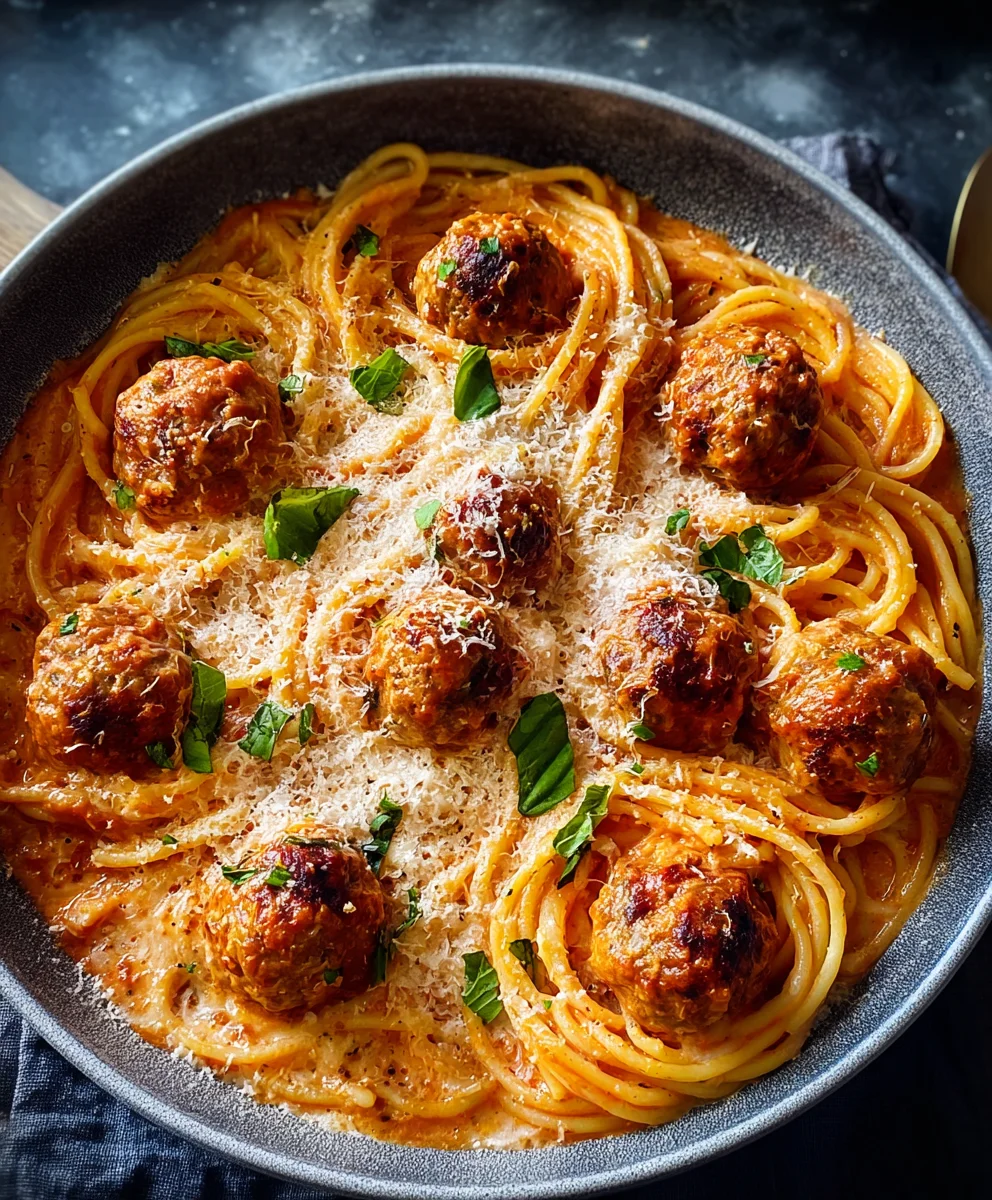 Creamy Spaghetti and Meatballs - Easy Dinner Recipe