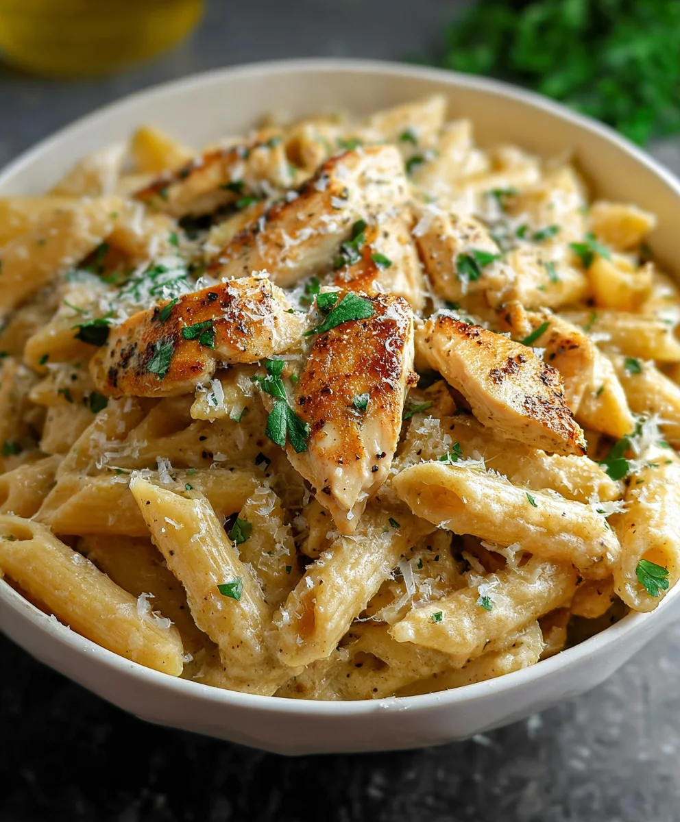 Healthy Garlic Parmesan Chicken Pasta-Quick Meal