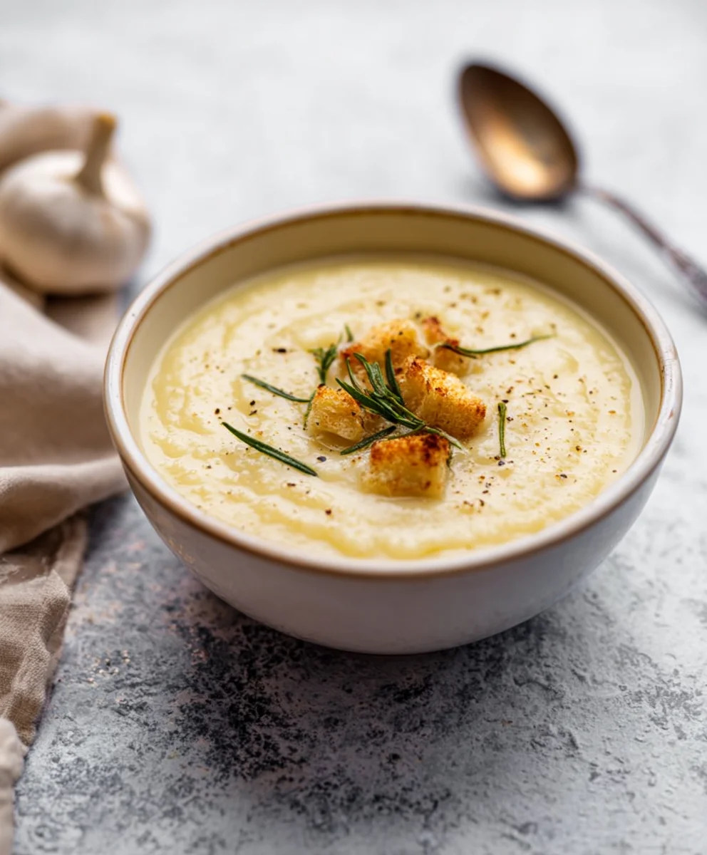 Creamy Vegan Roasted Garlic Potato Soup Recipe