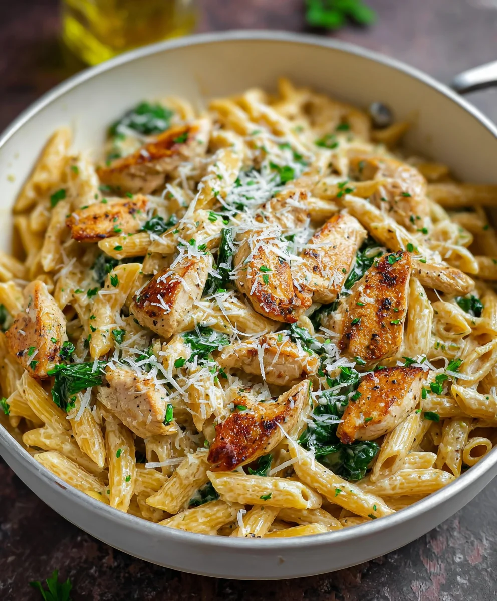 Healthy Garlic Parmesan Chicken Pasta-Quick Meal