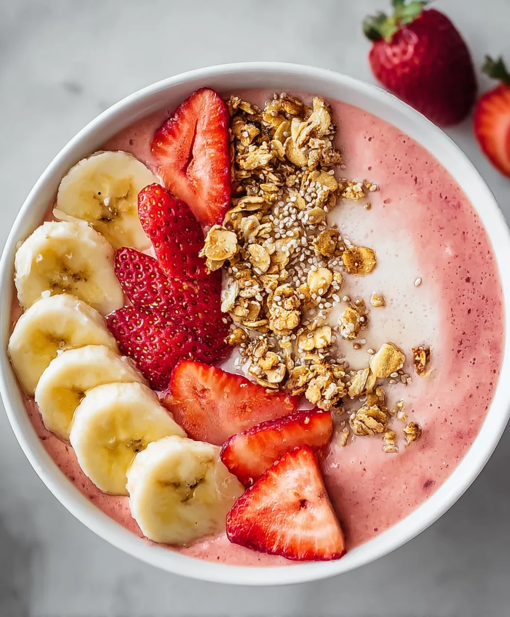 Strawberry Banana Smoothie Bowl-Healthy Treat