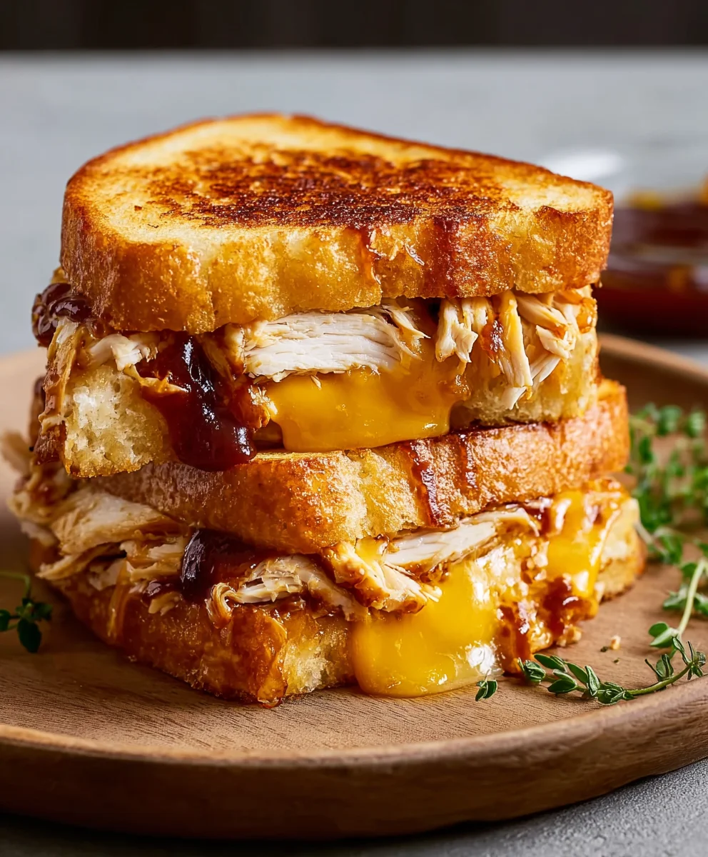 Smoky BBQ Chicken Grilled Cheese Sandwich Recipe