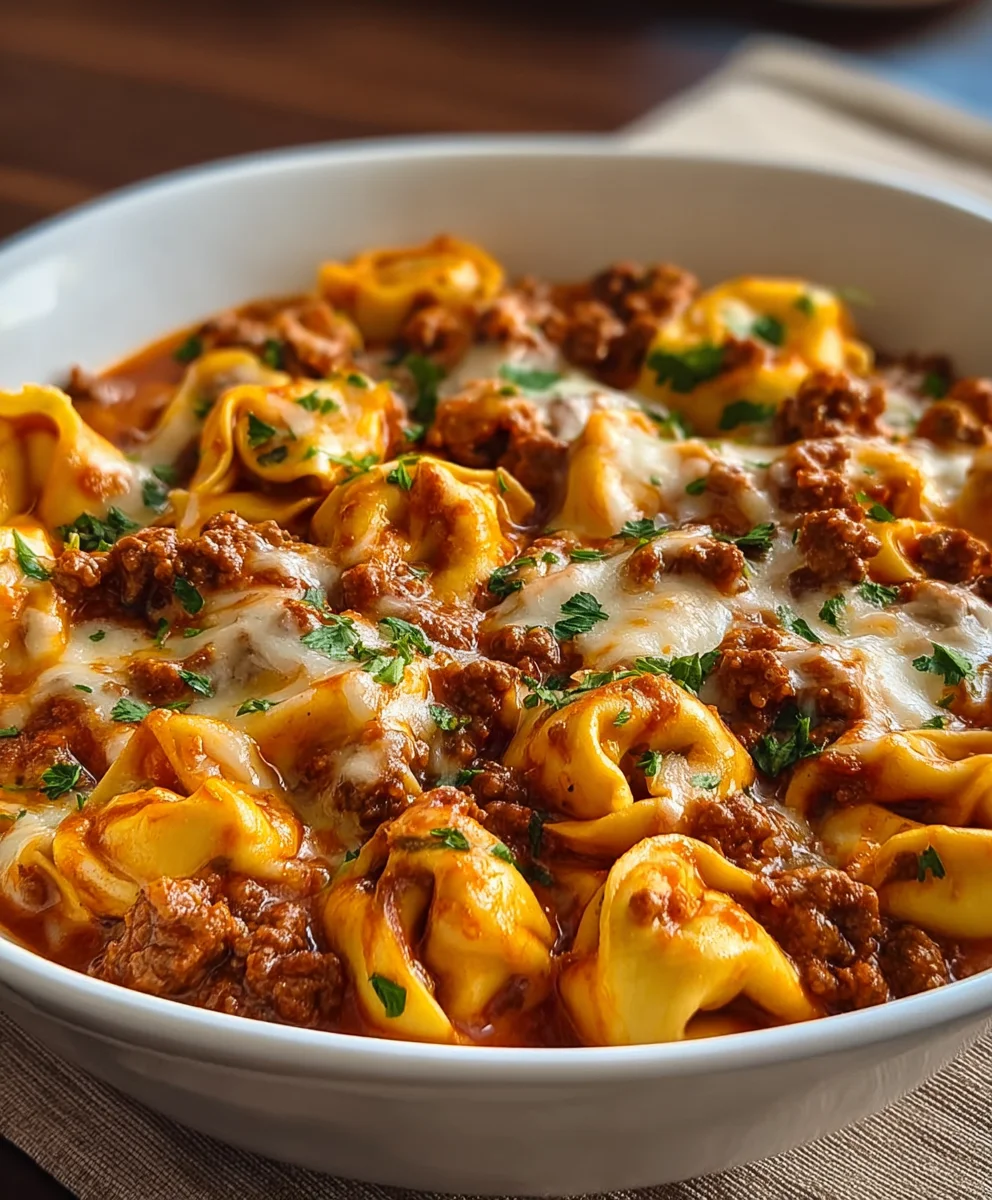 Cheesy Beef Enchilada Tortellini - Easy Comfort Food