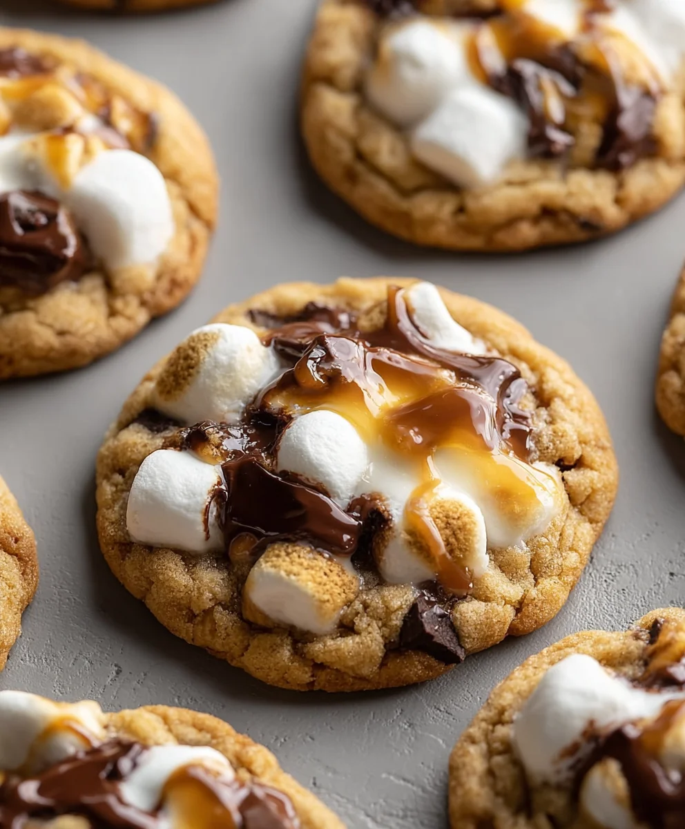 Gooey S'mores Cookies- Easy Chocolate Marshmallow Treats