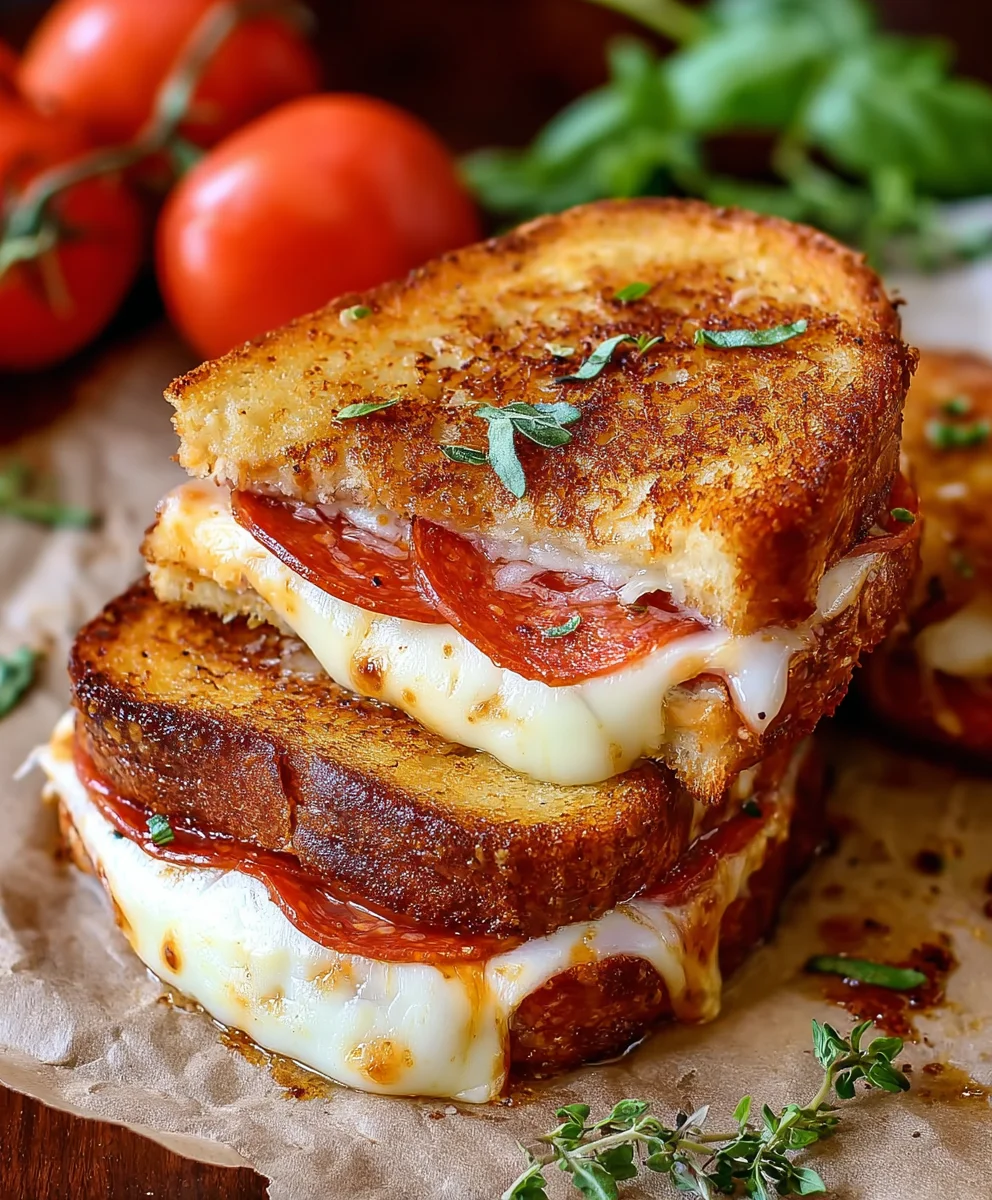 Beef Beef Pepperoni Pizza Grilled Cheese-Ultimate Comfort Food