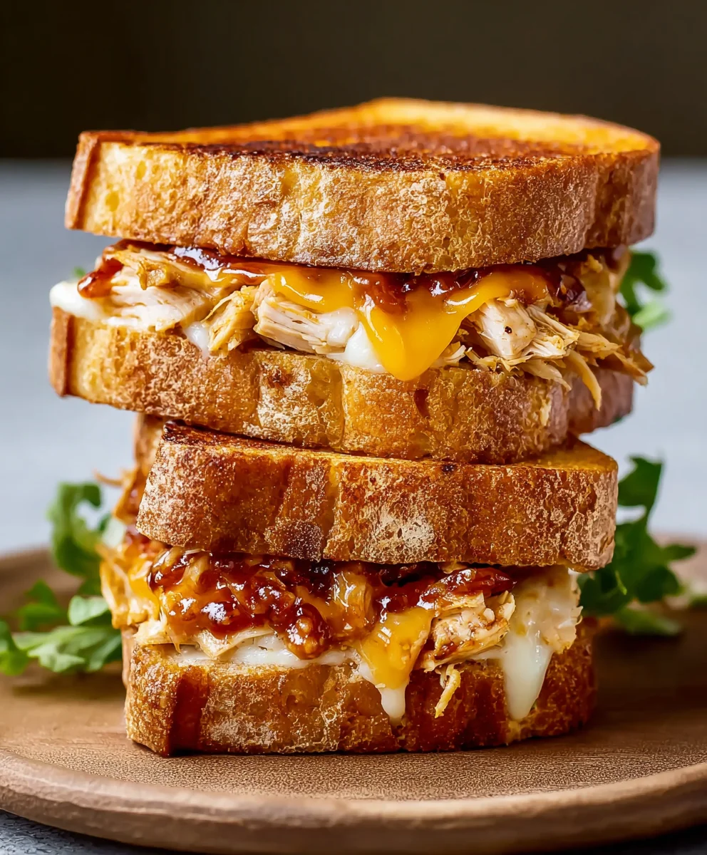 Smoky BBQ Chicken Grilled Cheese Sandwich Recipe