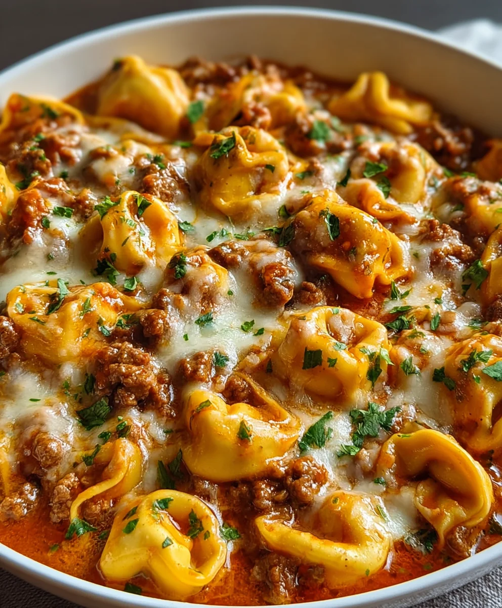 Cheesy Beef Enchilada Tortellini - Easy Comfort Food