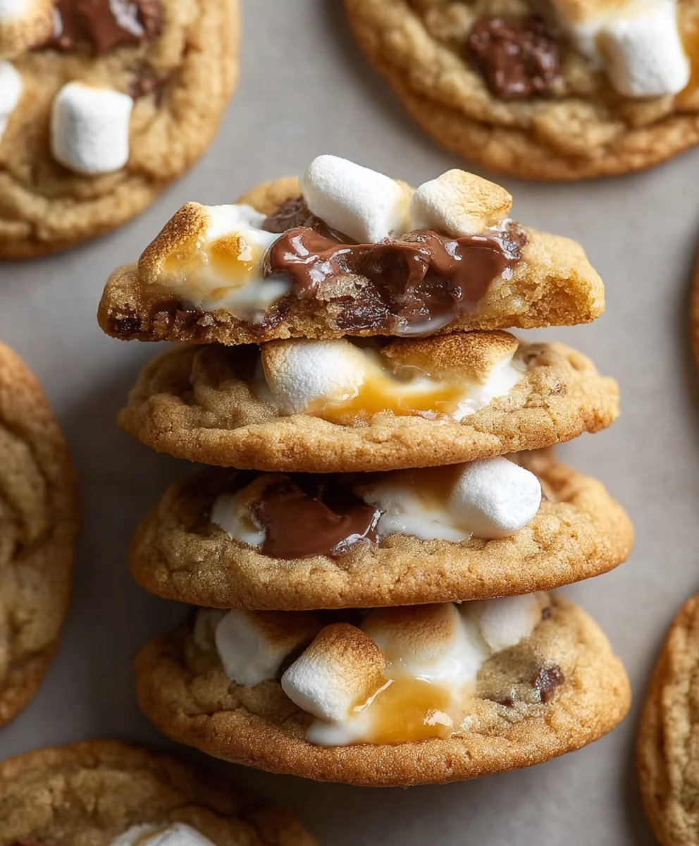 Gooey S'mores Cookies- Easy Chocolate Marshmallow Treats