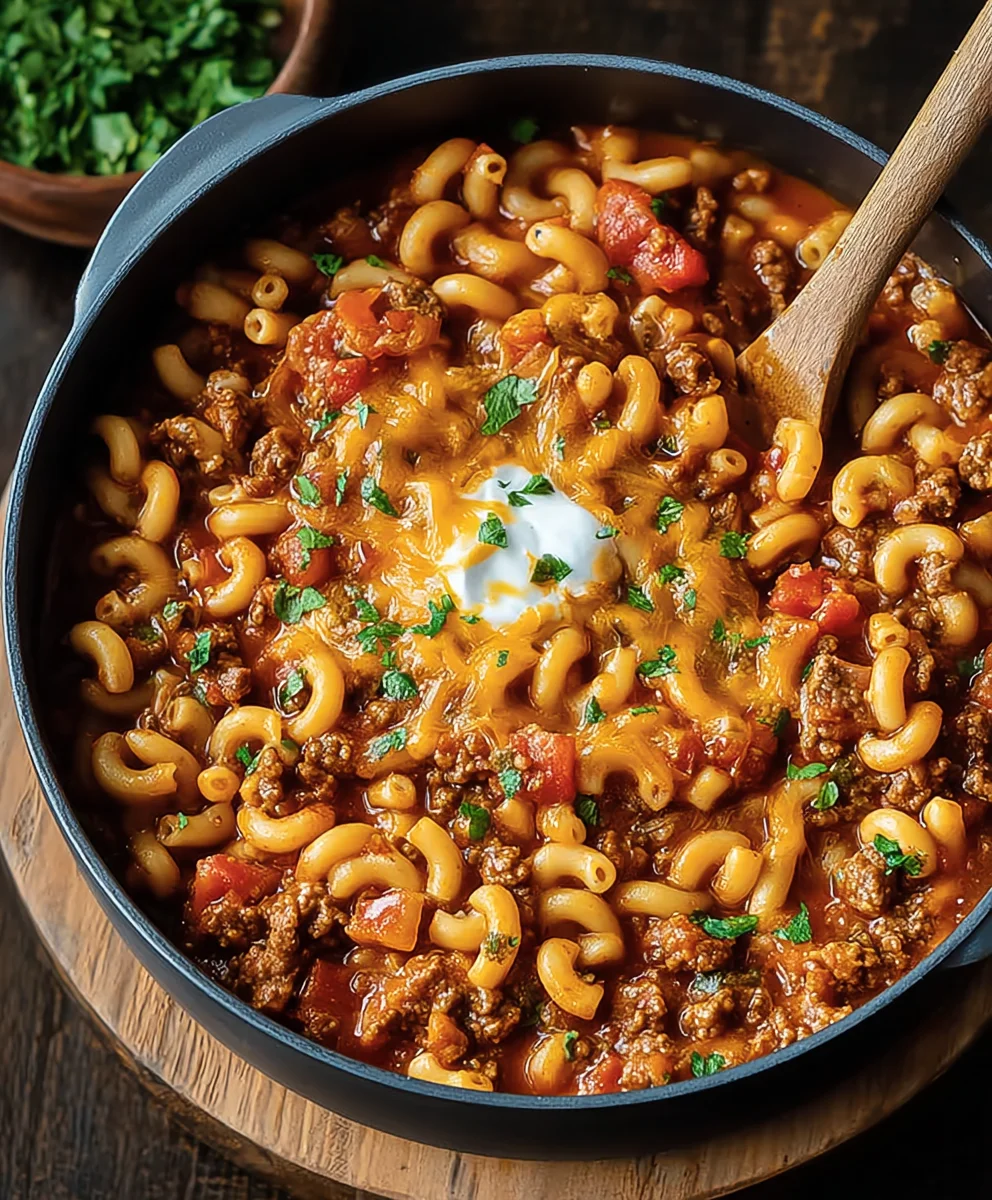Cheesy Beef Goulash One-Pot Recipe