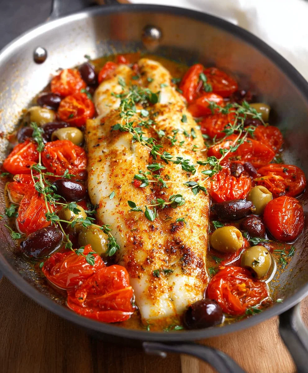 Easy Baked Fish Cherry Tomato Olive Recipe