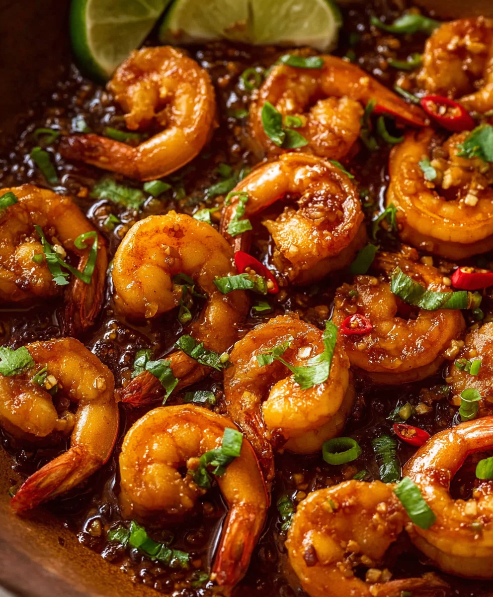 Spicy Chilli Garlic Prawns-Easy Asian Shrimp Recipe