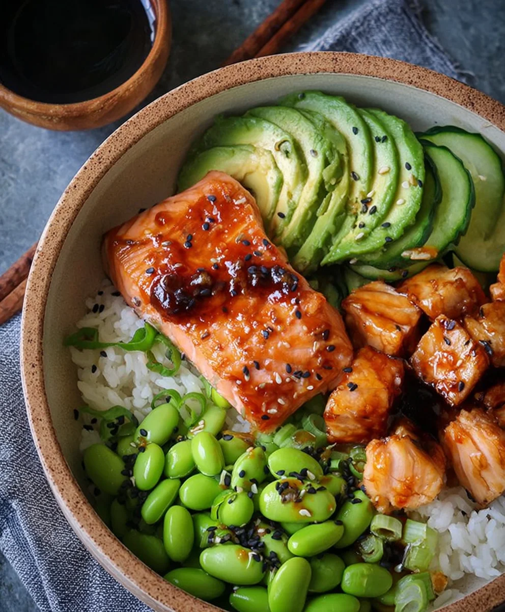 Gluten-Free Teriyaki Salmon Sushi Bowl Recipe