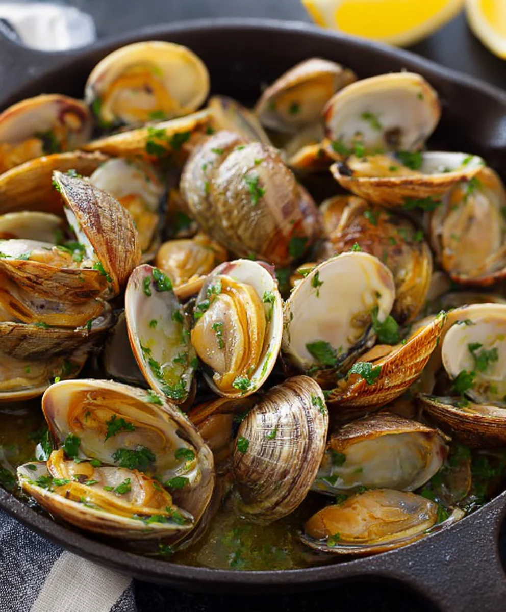 Garlic Butter Clams- Easy Delicious Seafood Recipe