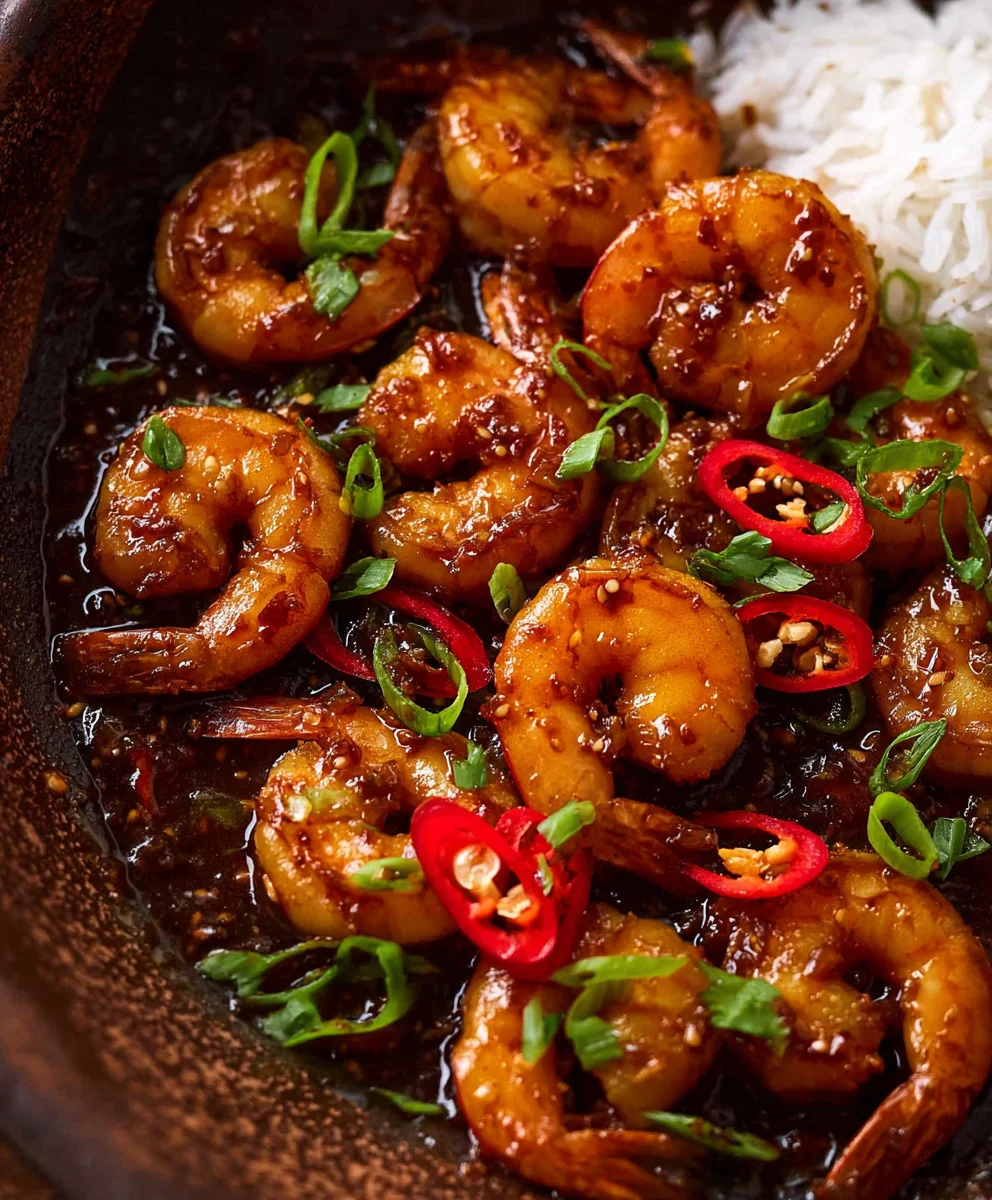 Spicy Chilli Garlic Prawns-Easy Asian Shrimp Recipe