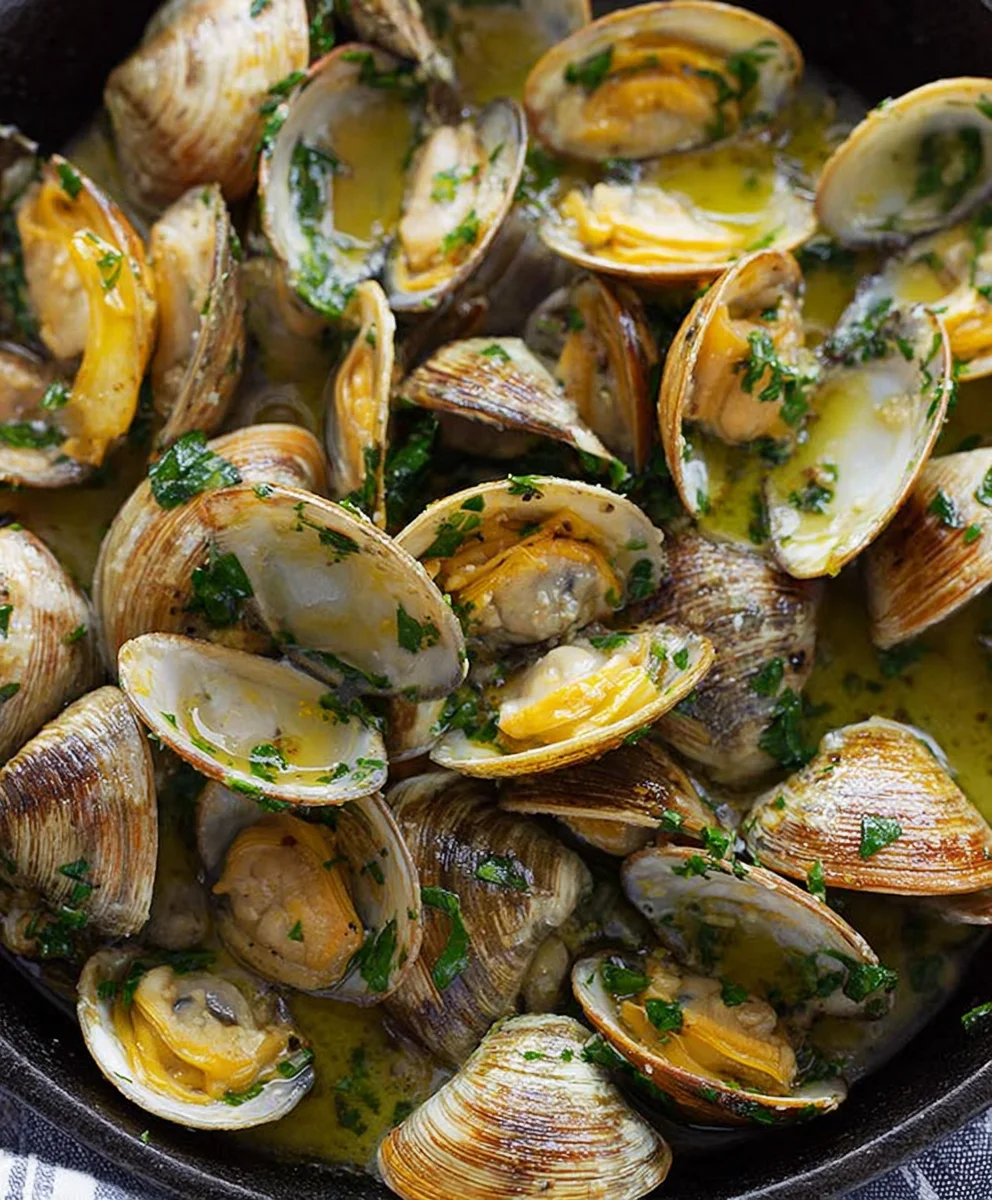 Garlic Butter Clams- Easy Delicious Seafood Recipe