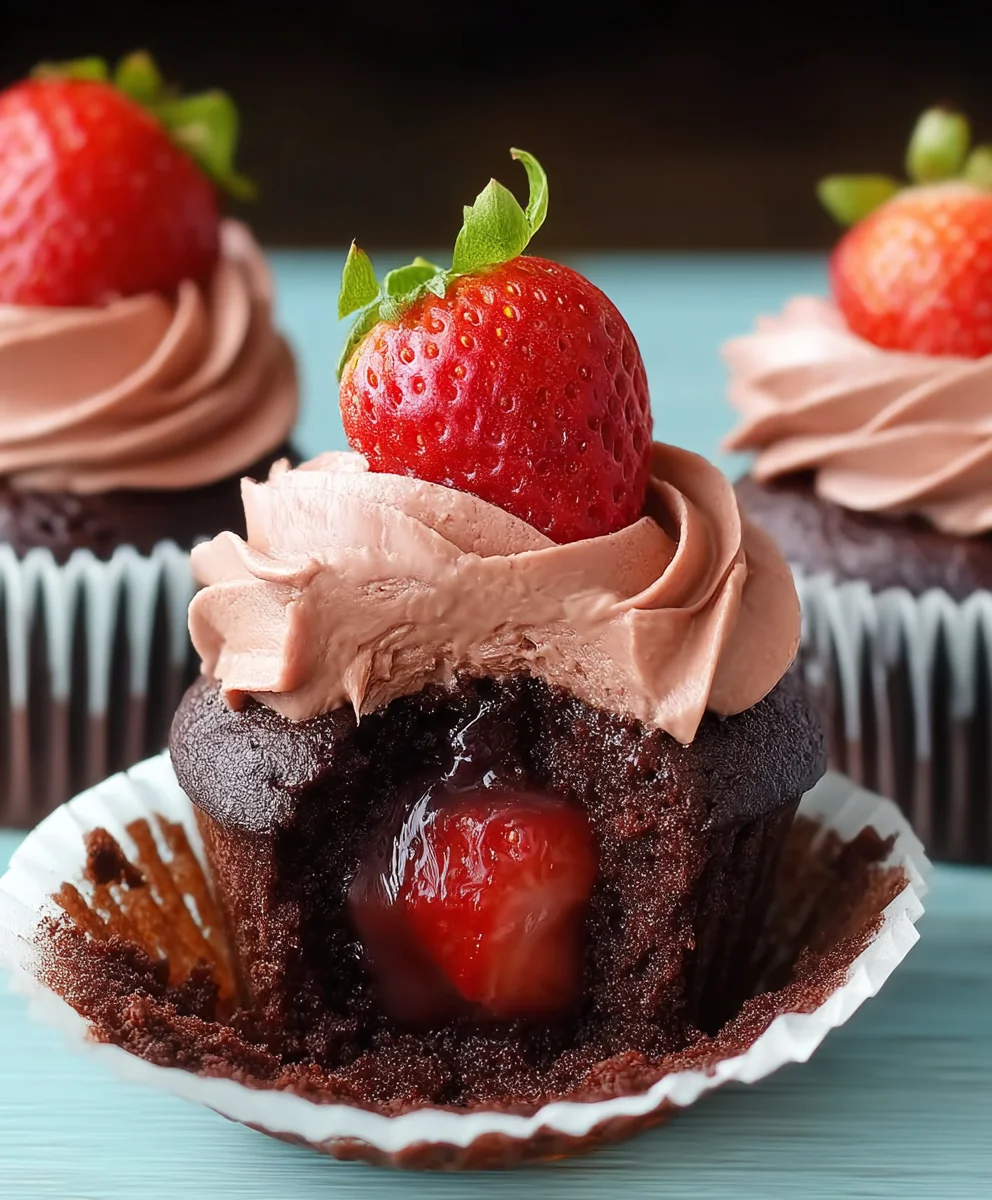 Decadent Chocolate Strawberry Cupcakes Recipe