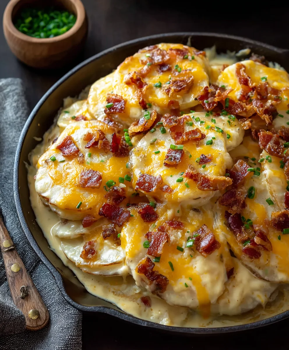 Best Loaded Scalloped Potatoes-Creamy Beef Delight