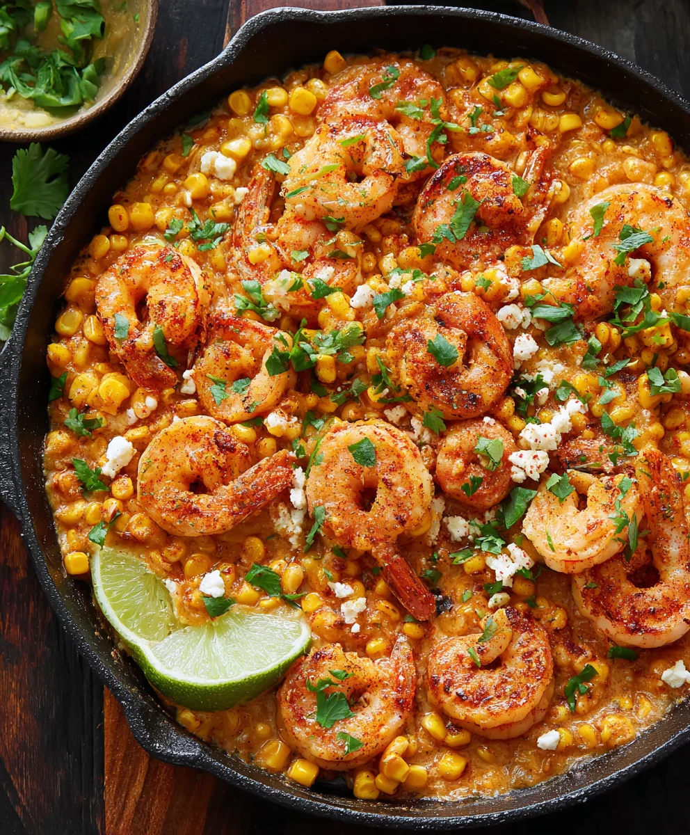 One-Pan Shrimp Creamed Corn - Quick Dinner Recipe