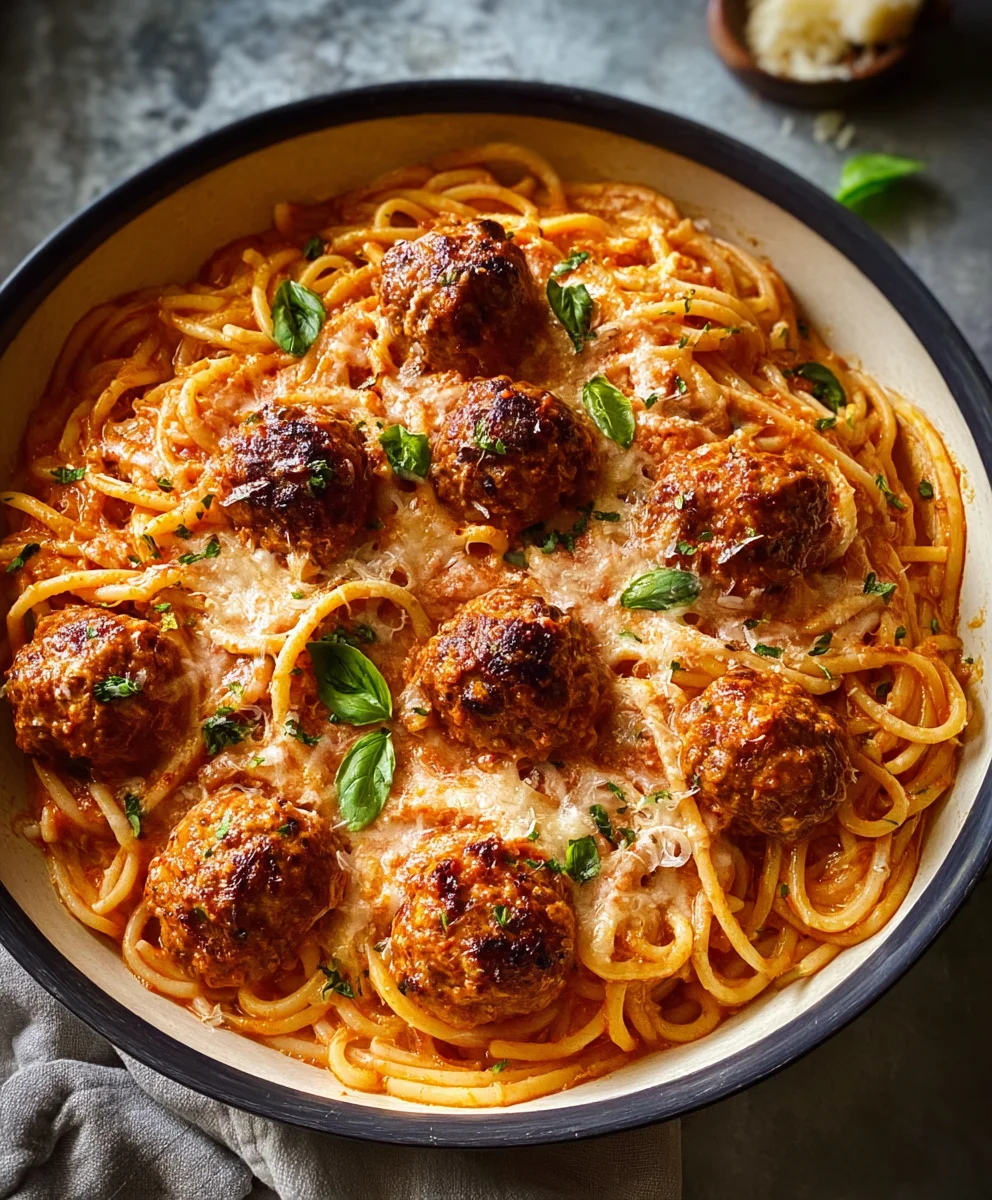Creamy Spaghetti and Meatballs - Easy Dinner Recipe