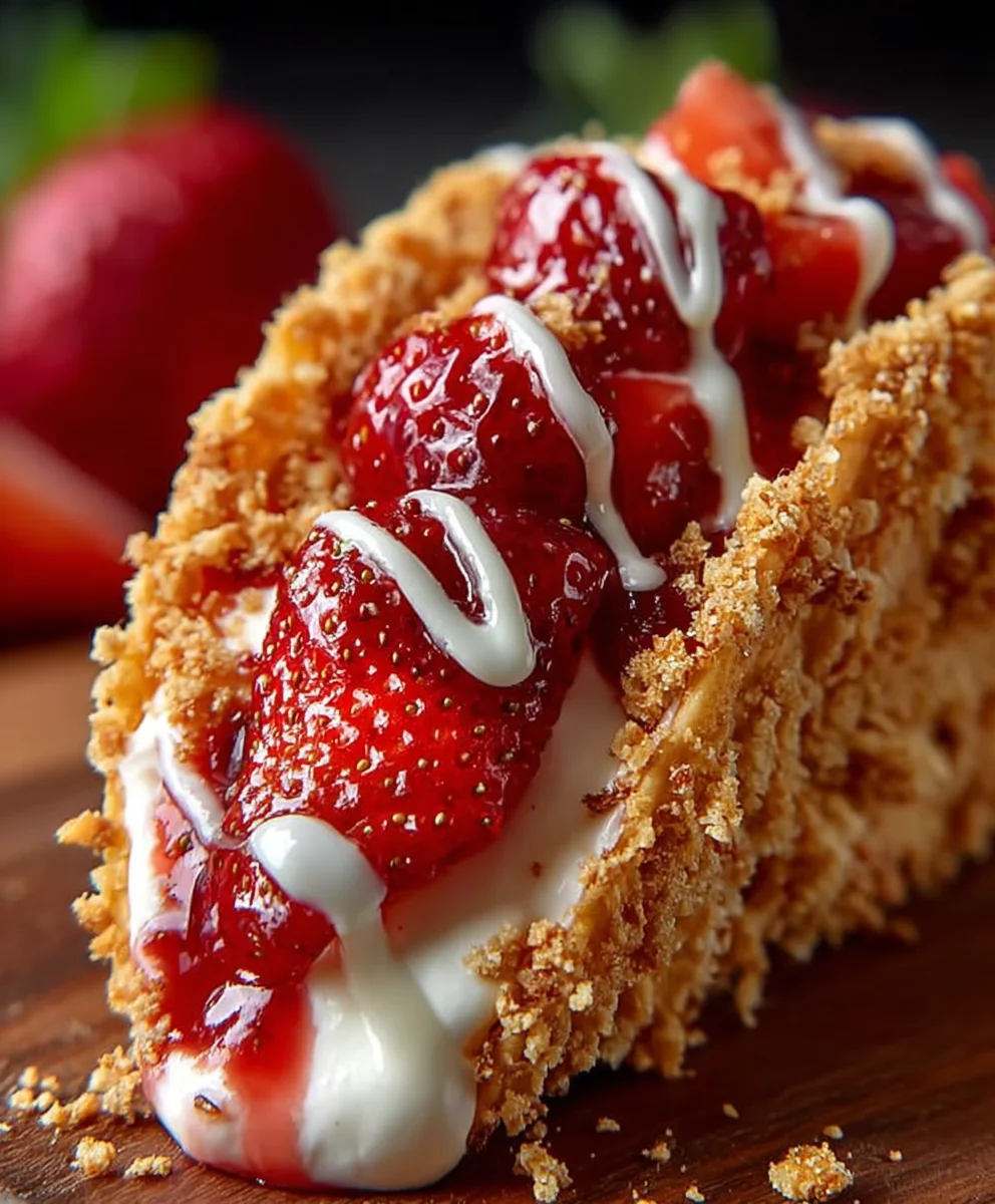 Strawberry Crunch Cheesecake Tacos-Easy Dessert Delight