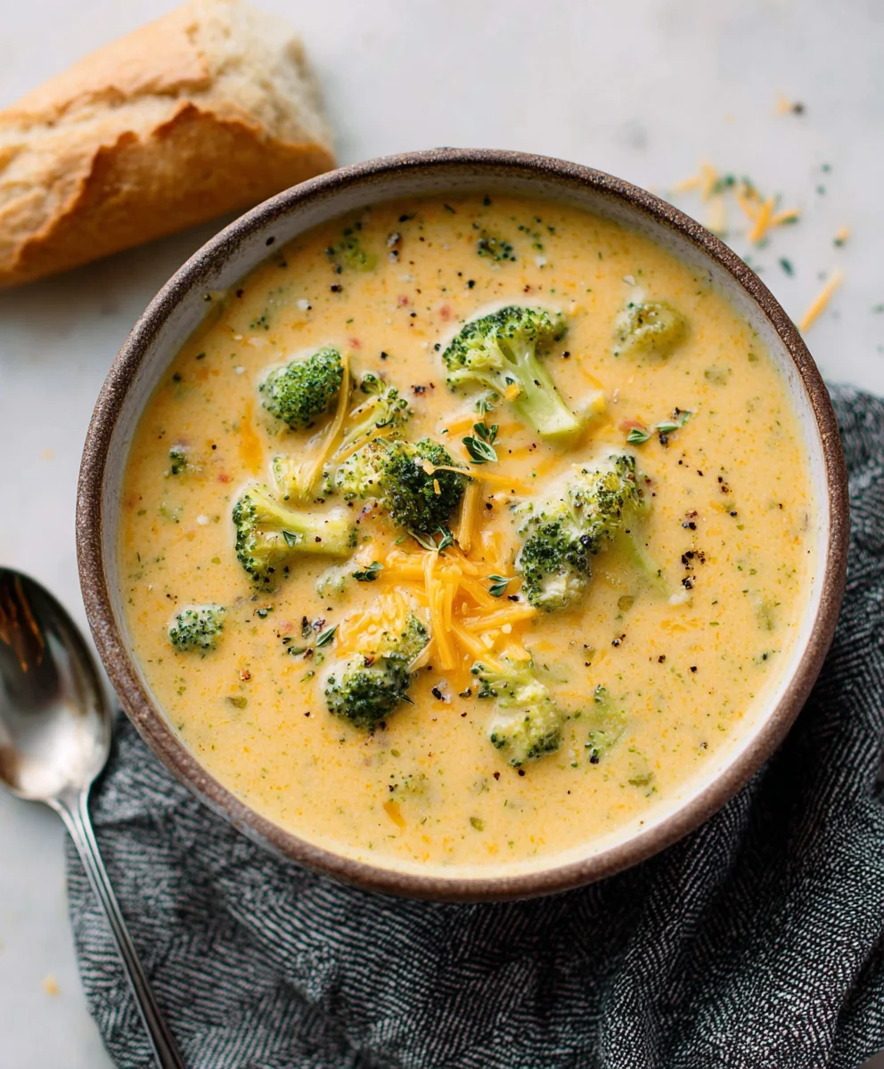 Creamy Cheddar Broccoli Soup-Hearty & Delicious