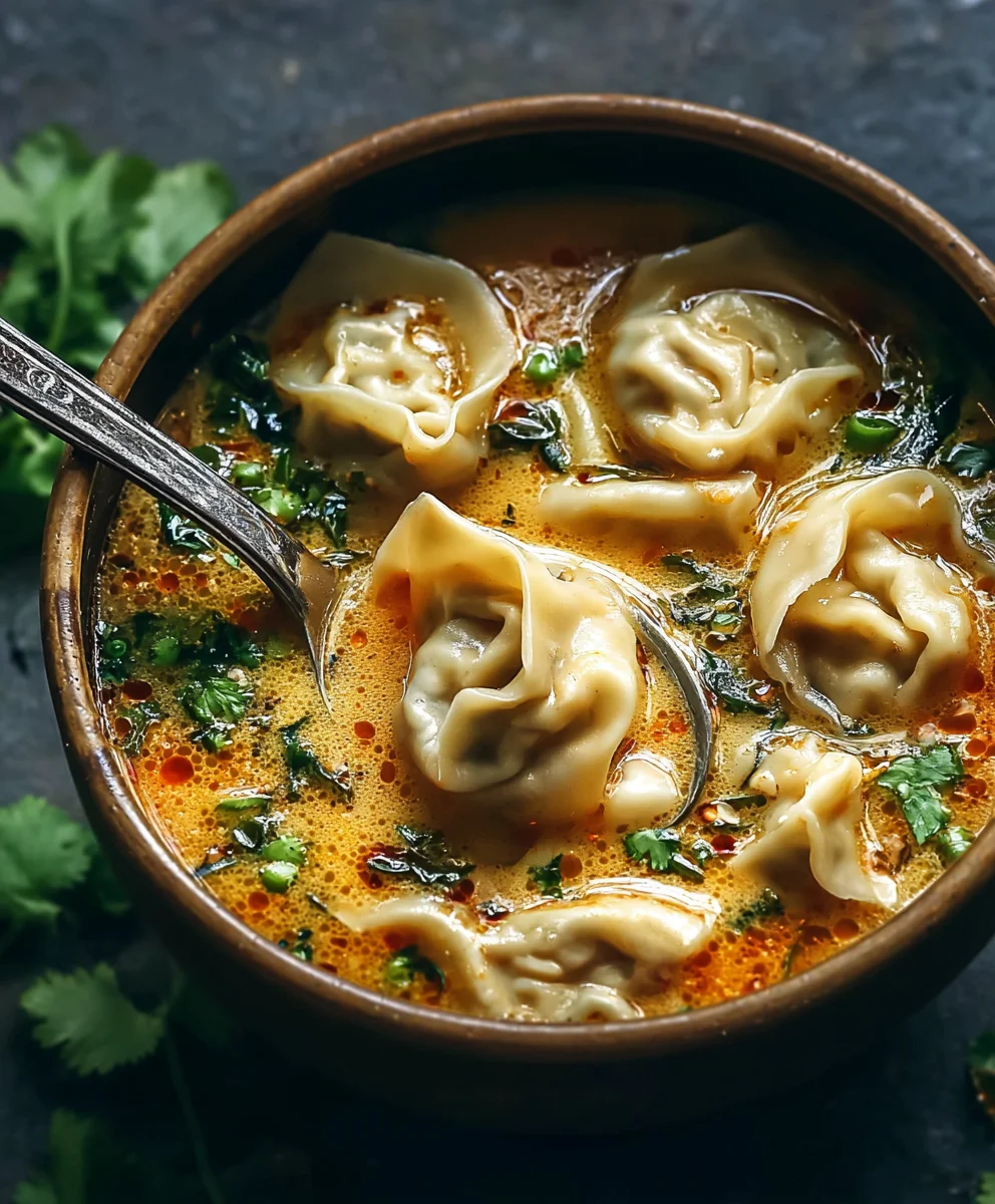 Cozy Beef Potsticker Soup-Comforting Thai Flavors