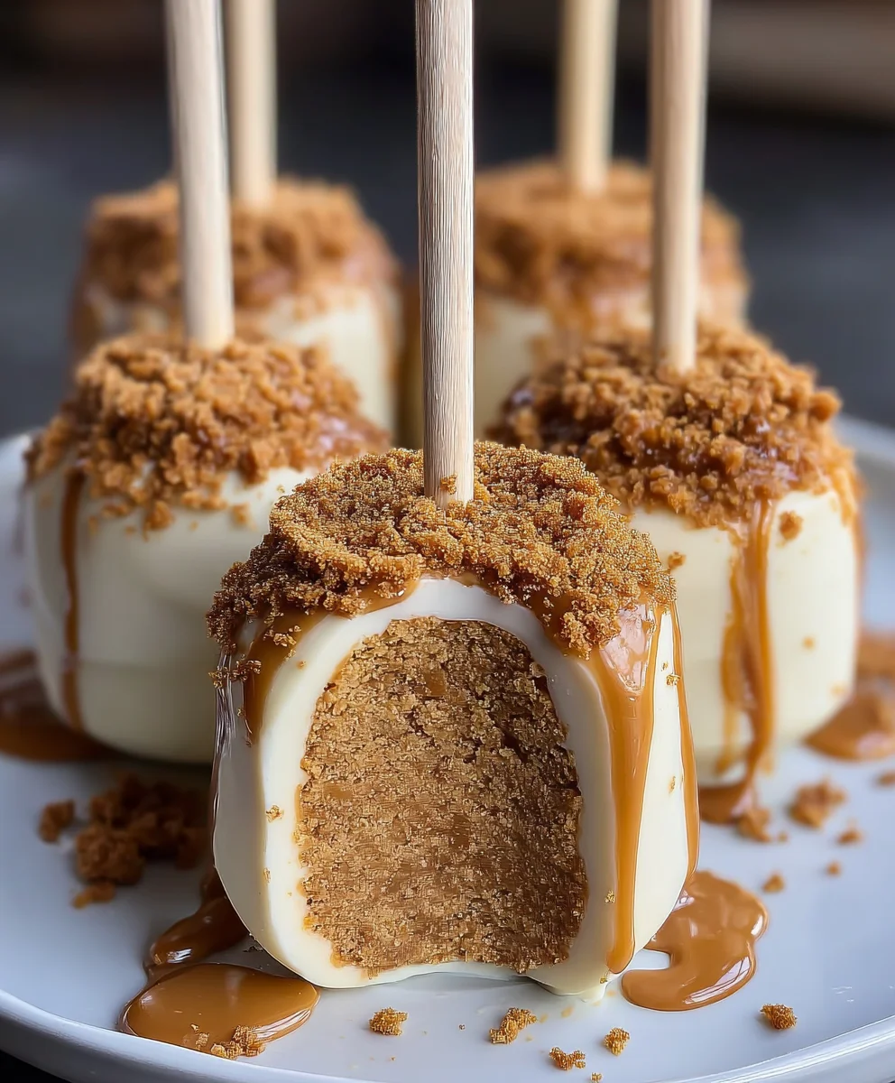 Biscoff Cookie Butter Cheesecake Pops - Delicious Treat