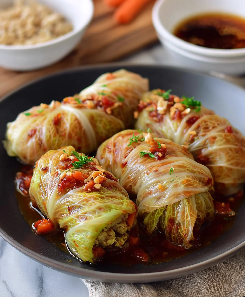 Easy Vegan Cabbage Rolls - Hearty & Delicious