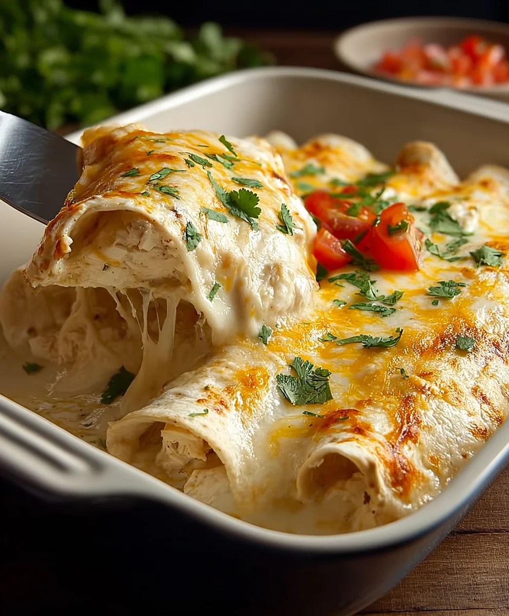 Easy White Chicken Enchiladas-Quick Dinner Recipe
