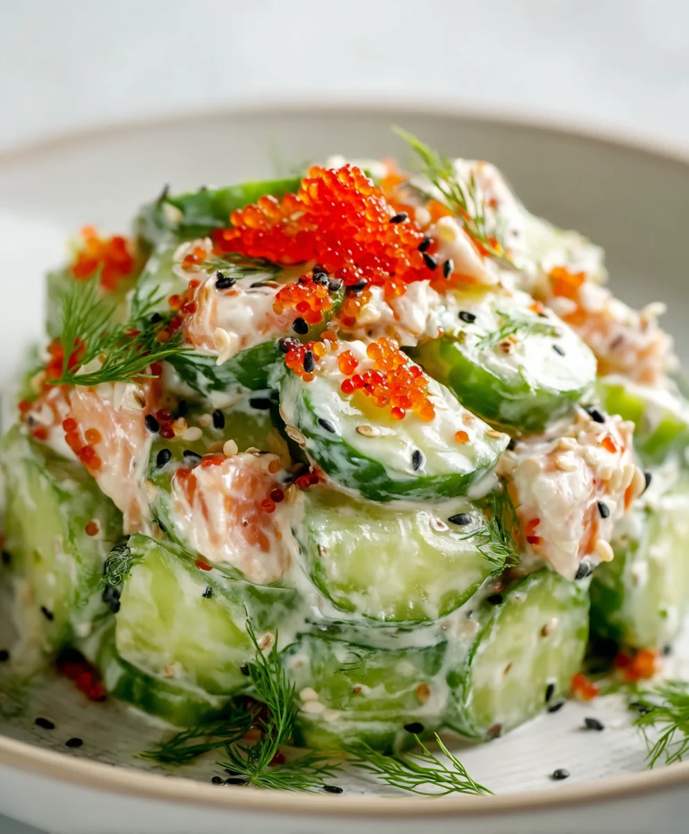 Easy California Roll Cucumber Salad-Fresh & Flavorful
