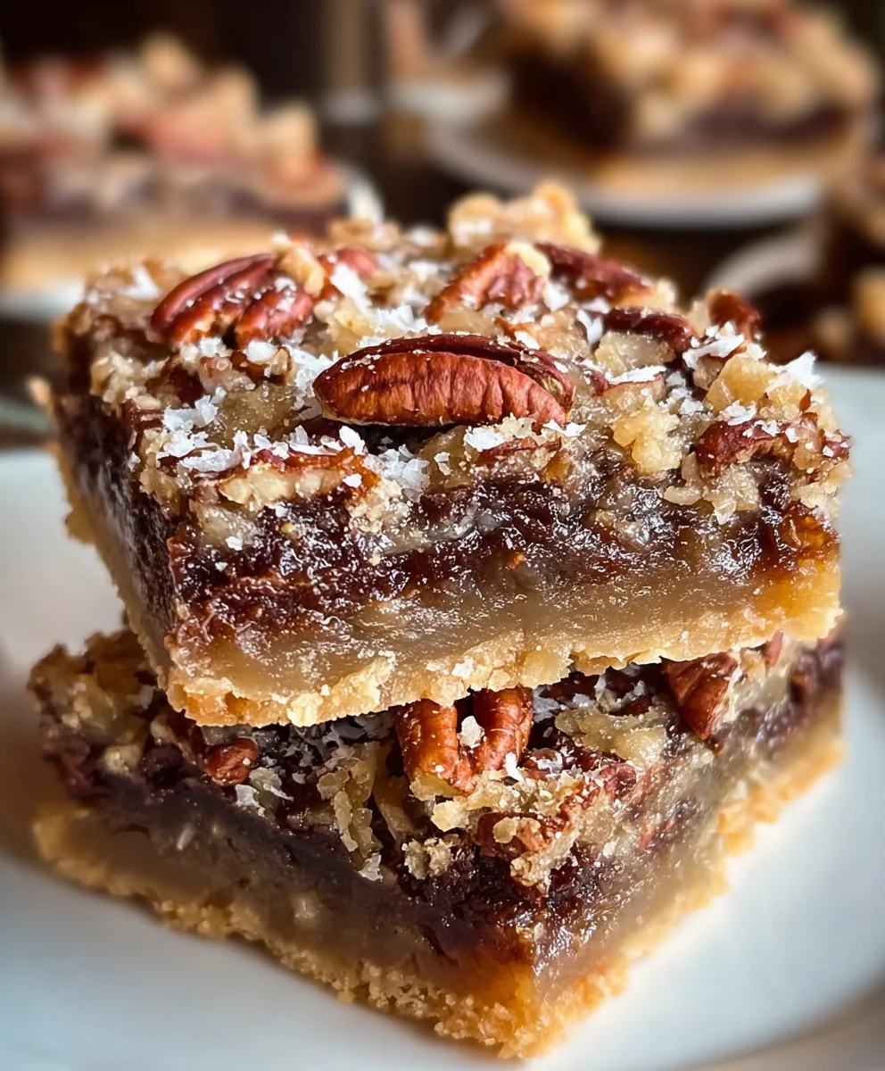 German Chocolate Pecan Pie Bars - Irresistible Treat