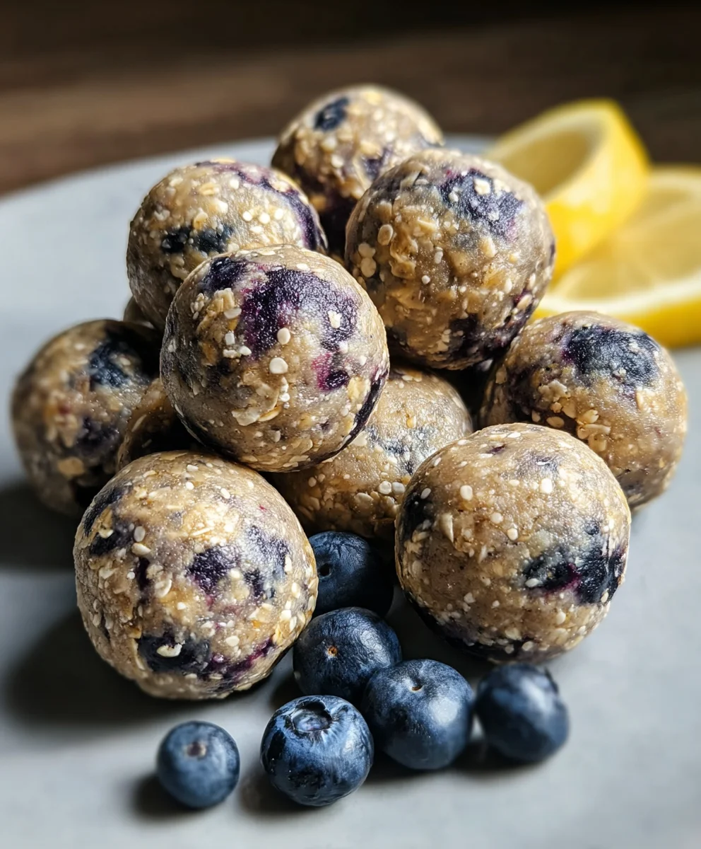 No-Bake Lemon Blueberry Protein Bites Recipe