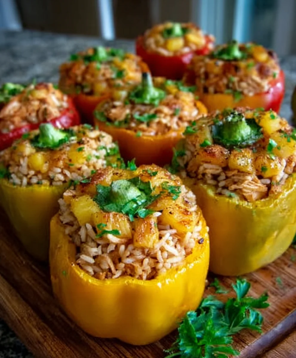 Teriyaki Pineapple Chicken Peppers - Sweet Savory Rice