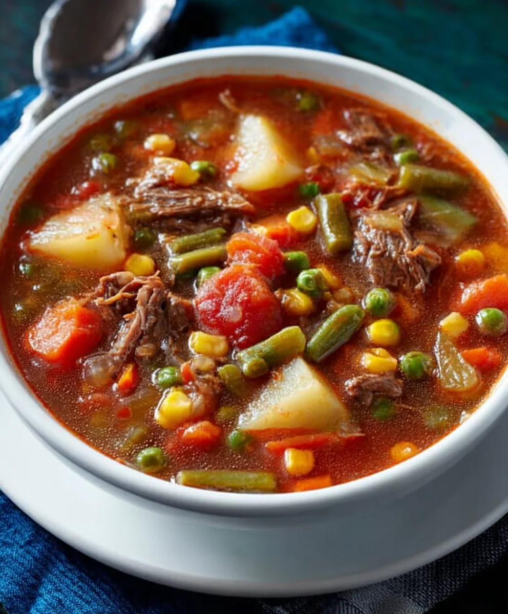 Mom's Old-Fashioned Vegetable Beef Soup Recipe