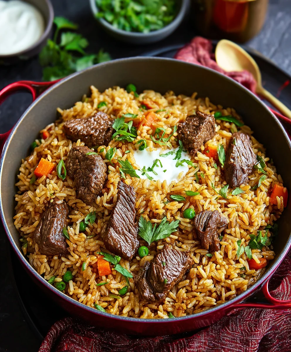 Hearty Beef Rice Plov Recipe - Delicious One-Pot Meal