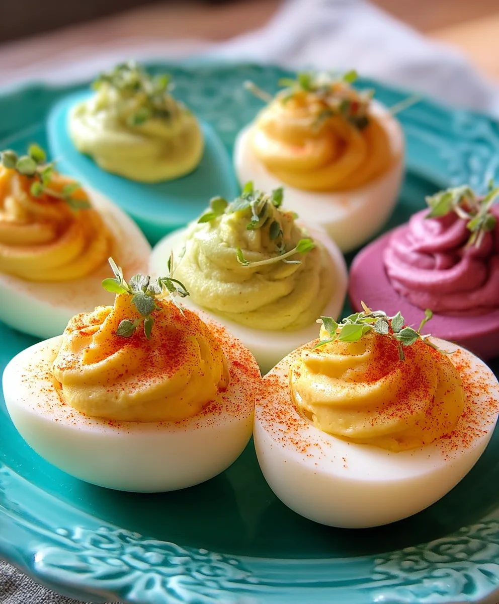 Vibrant Colored Deviled Eggs-Party Perfect