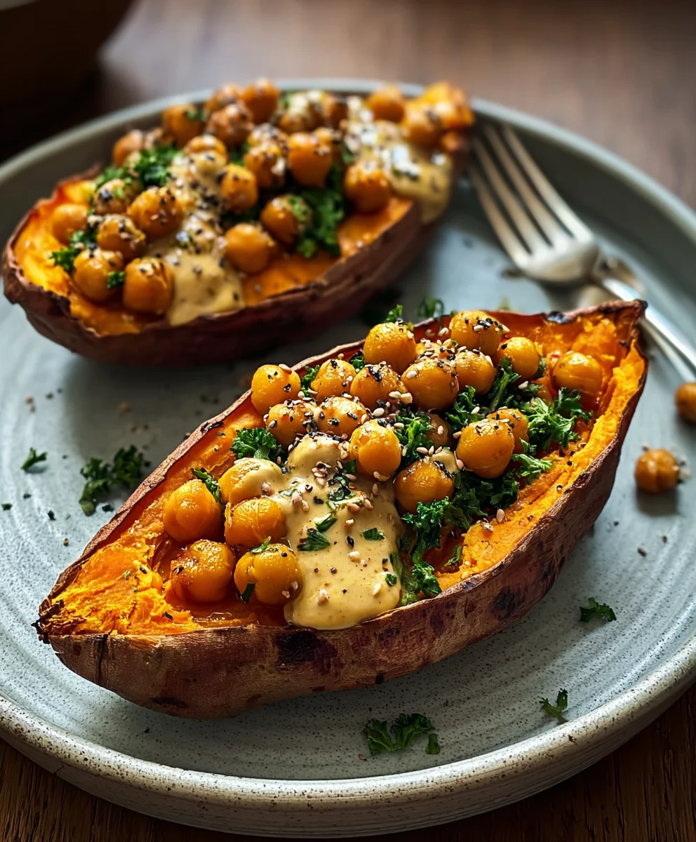 Sweet Potato Tahini Chickpea Butter Bowl
