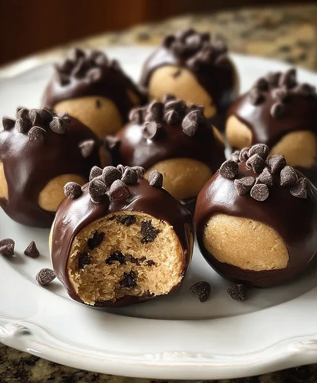 Chocolate-Dipped Cookie Dough Bites