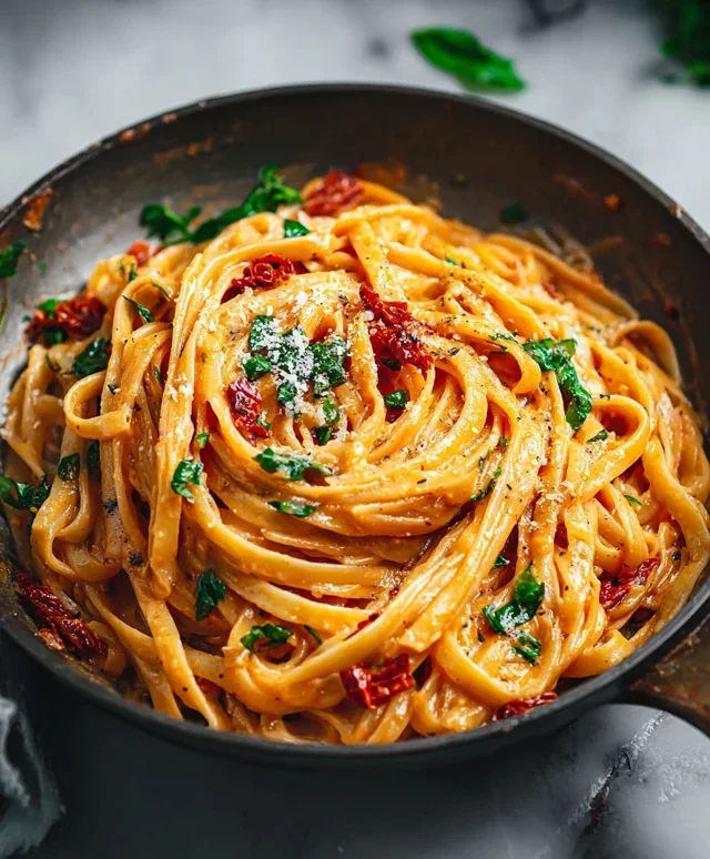 Vegan Creamy Sun Dried Tomato Pasta Recipe