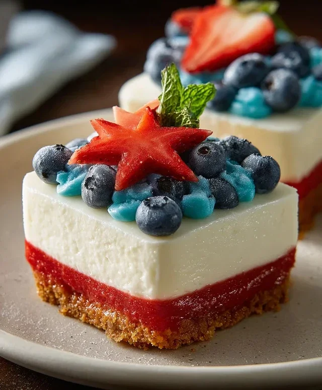 No Bake Patriotic Cheesecake