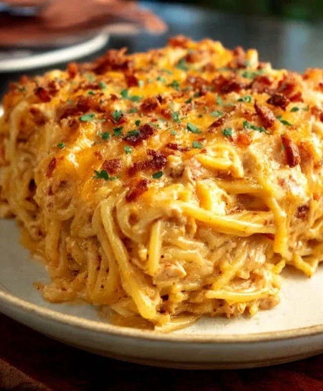 Spicy Southern Cheesy Chicken Spaghetti Casserole