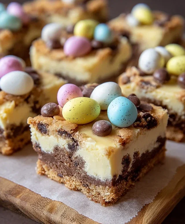 Mini Egg Cheesecake Cookie Bars