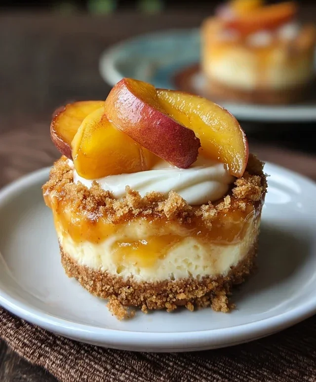 Peach Cobbler Mini Cheesecakes