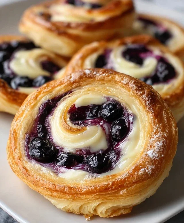 Swirled Blueberry Cream Cheese Danish